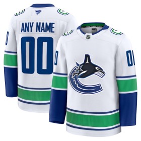 Maillot de Hockey Vancouver Canucks Personnaliser Fanatics Premium 2024-25 Blanc Extérieur - Homme